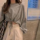 Long-sleeve Drawstring-cuff T-shirt