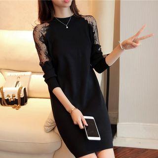 Mesh Insert Sweater Dress