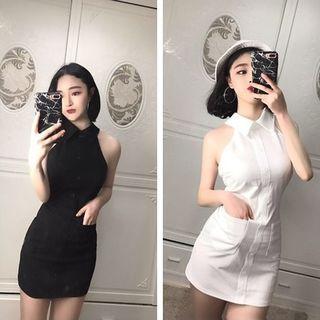 Collared Halter Mini Dress