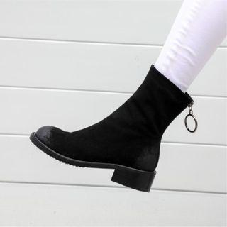 Low Heel Zip Short Boots