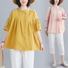 Plain Round-neck Semi Sleeve Shirt