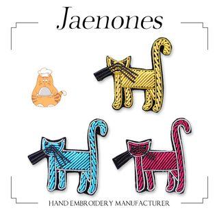 Embroidered Cat Brooch