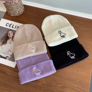 Duck Embroidered Knit Beanie