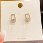 Geometric Rhinestone Earring 01# - 1 Pair - Gold - One Size
