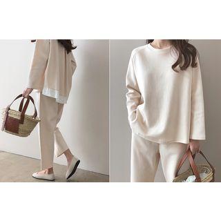 Crew-neck Contrast-trim Pullover