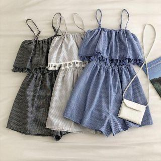 Spaghetti Strap Tasseled Playsuit