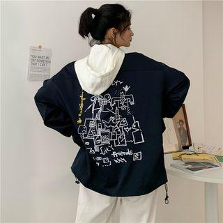 Long-sleeve Cartoon Printed Hooded Jacket