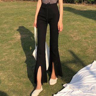 Slit Boot Cut Drawstring Pants
