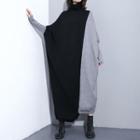 Batwing-sleeve Turtleneck Sweater Dress