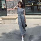 Sleeveless Plaid Jumpsuit