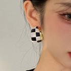 Polka Dot / Checker Faux Leather Hoop Earring