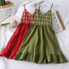 Checker Sleeveless Mini Dress