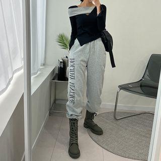 Pocket-side Letter Jogger Pants