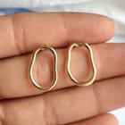 Alloy Irregular Hoop Earring 1 Pair - As Shown In Figure - One Size