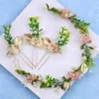 Bridal Flower Headpiece Set Green - One Size