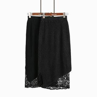 Lace-hem Knit Skirt