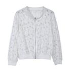 Lace Zip-up Jacket White - One Size