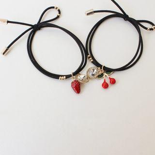 Rhinestone Strawberry / Cherry Hair Tie