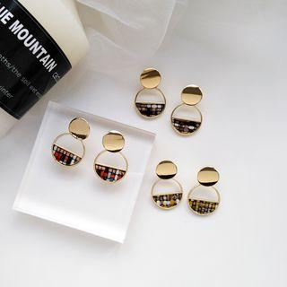 Perforated Disc Drop Earring
