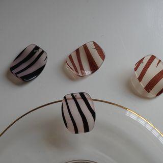 Zebra Print Curved Resin Earring