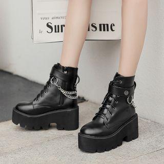 Side-zip Platform Chunky-heel Short Boots