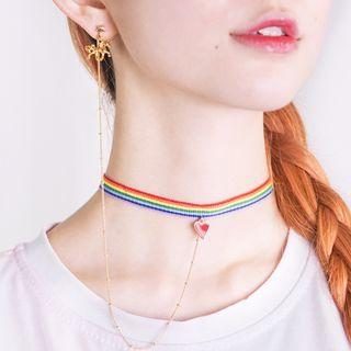 One-piece Unicorn & Heart Rainbow Earring Choker