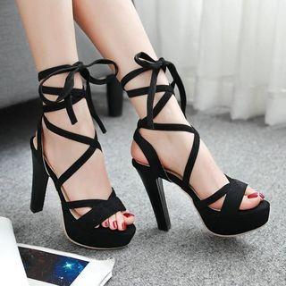 Lace-up Stiletto-heel Sandals