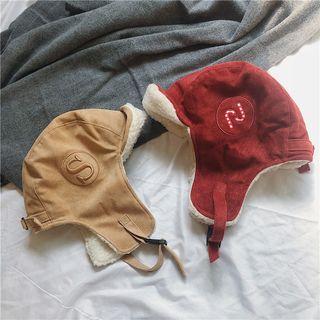 Lettering Woolen Trapper Hat