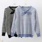 Long-sleeve Striped Bow Sweater