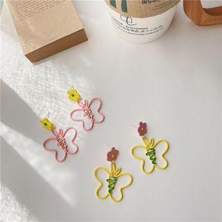 Butterfly Drop Ear Stud