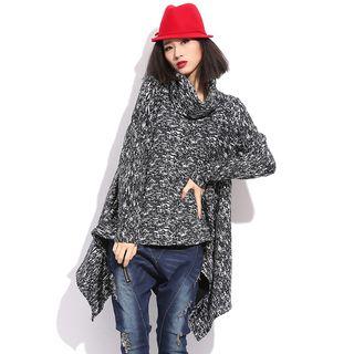 Turtleneck Asymmetrical Hem Pullover