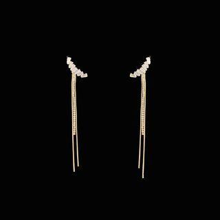 Rhinestone Drop Earring 1 Pair - Earrings - One Size