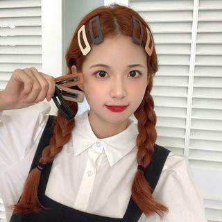 Faux Leather Cut-out Rectangle Hair Clip