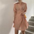 Stripes Shirtdress Tangerine - One Size