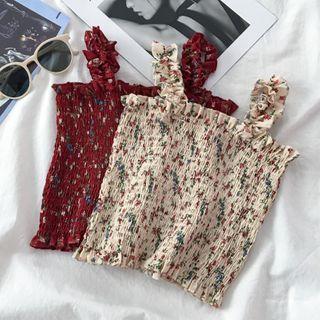 Floral Print Ruffled Camisole Top