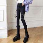 High Waist Zip Skinny Jeans