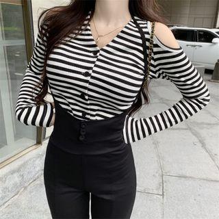 Cold Shoulder Stripe Top