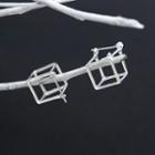 925 Sterling Silver Square Earring 1 Pair - 925 Silver - One Size