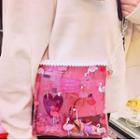 Flamingo Print Pvc Crossbody Bag