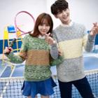 Color-block Couple Matching Sweater