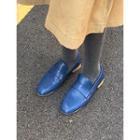 Wooden-heel Colored Loafers