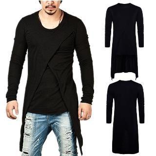 Long-sleeve Dip Back Top