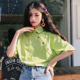 Short-sleeve Side Button Polo Shirt
