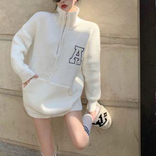 Zipper High-neck Oversized Sweater