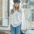 Long-sleeve Round-neck Loose-fit T-shirt