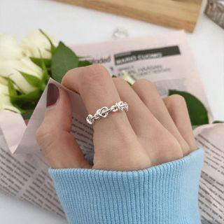 Heart Sterling Silver Open Ring J2096 - 1 Pc - Silver - One Size