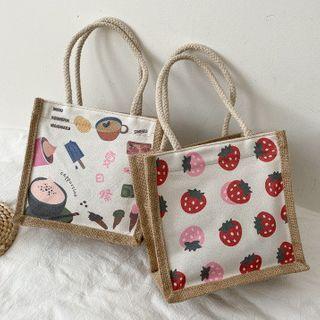 Mini Print Canvas Tote Bag
