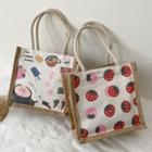 Mini Print Canvas Tote Bag
