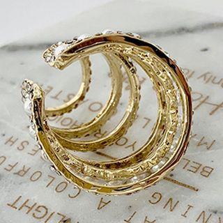 Faux Pearl Rhinestone Layered Cuff Earring As Shown In Figure - One Size