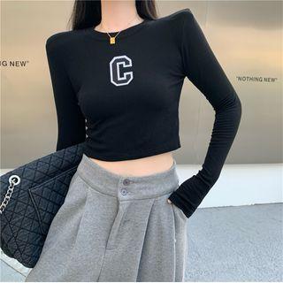 Long Sleeve C Applique T-shirt